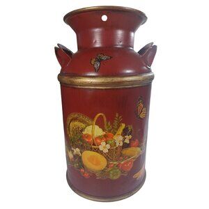 Vintage Farmhouse Milk Jug Jardinaire Vase Umbrella Stand Floral Rustic Decor